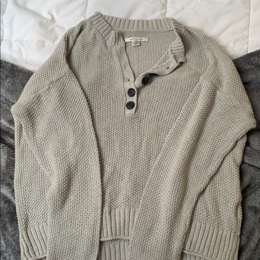 Grey Button Up Sweater